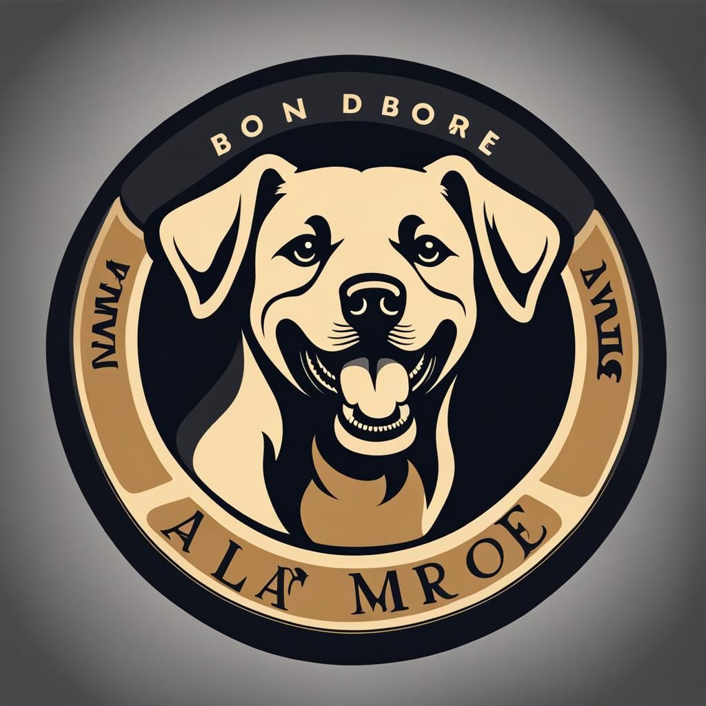 Cute Dog Logo with Bone for Pet Store