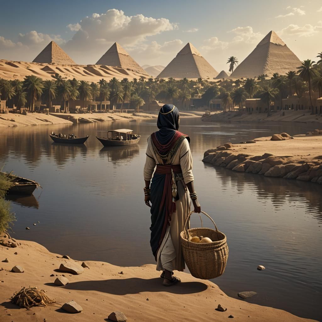 Nile River Baby: Detailed Matte Painting