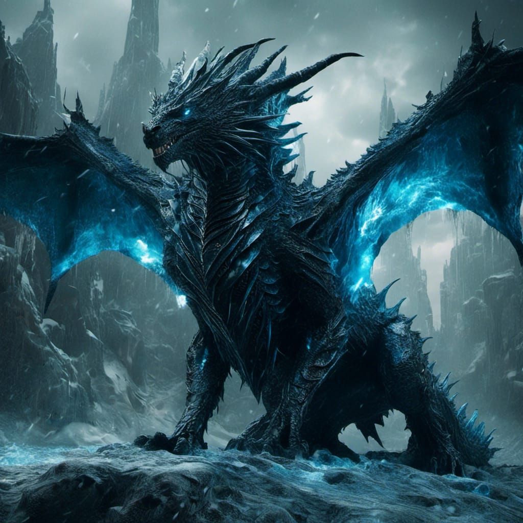 Fierce All Black Dragon -- Electr'ice