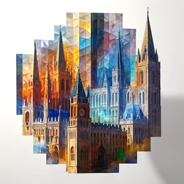 City on Paper Wall: Mixed Media Concept Art