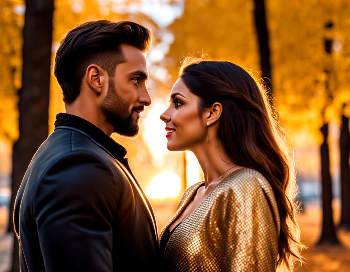 Romantic Portrait of a Couple in Love