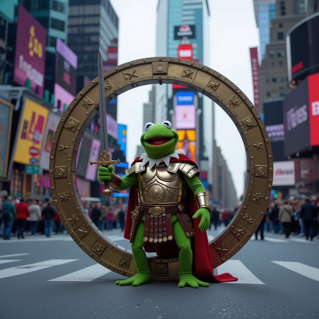 Kermit the Frog: Roman Centurion in Times Square