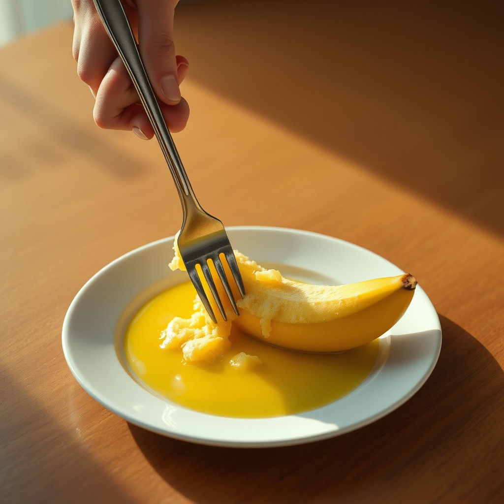 Mashed Banana Still Life in Hyper-Realistic Style