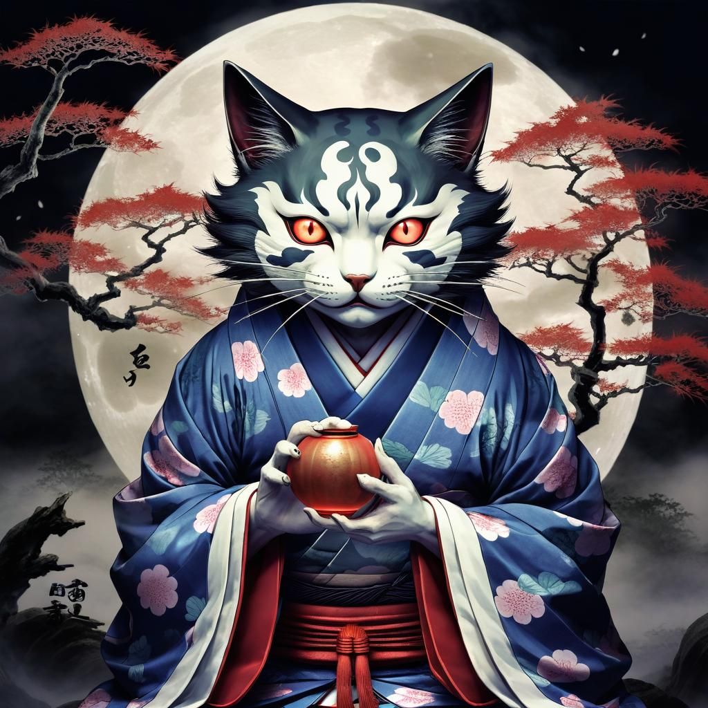 Ethereal Youkai Bakeneko Nekomata: A Nightmarish Dream