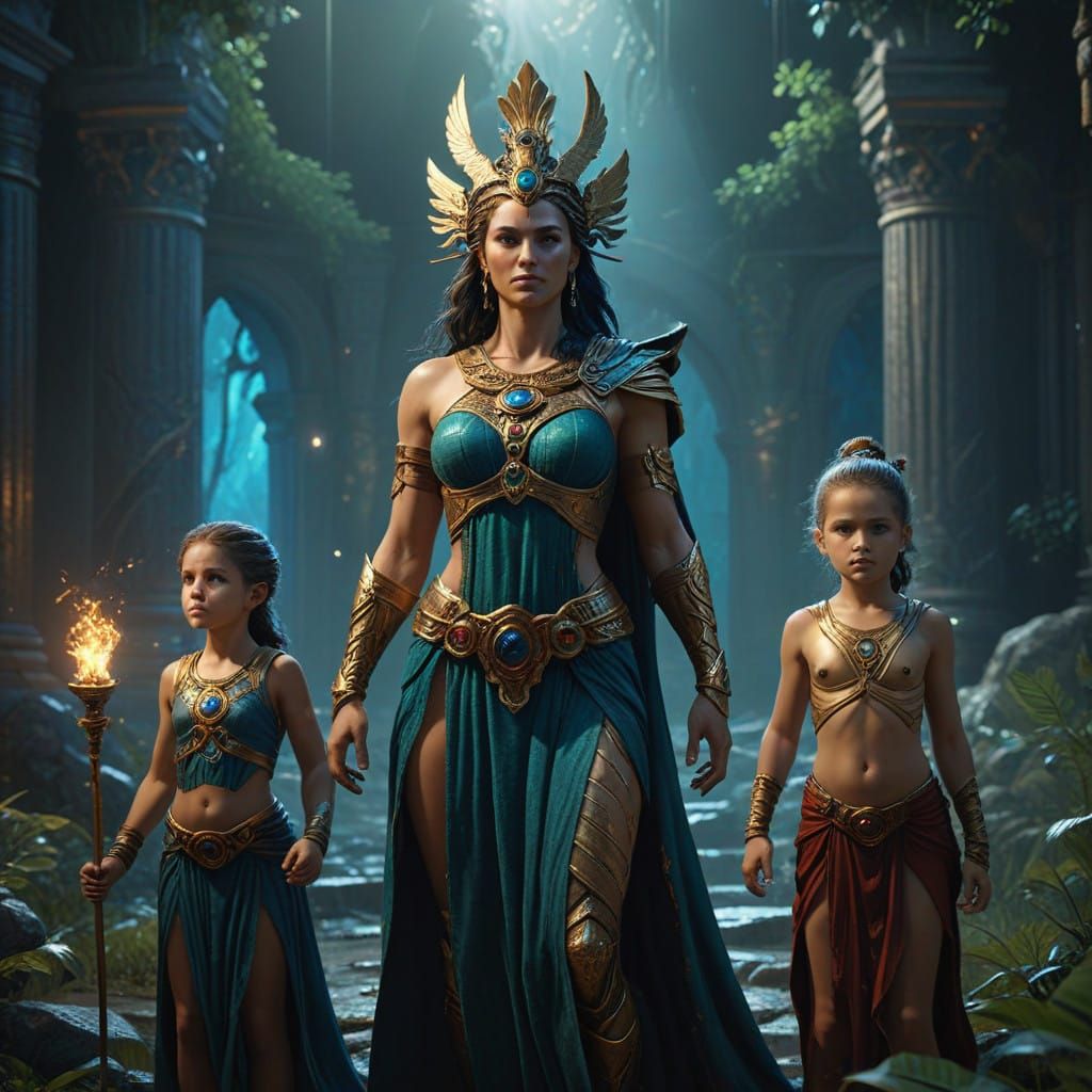 Hera: The goodness  protector of childbirth and Zeus's wife.