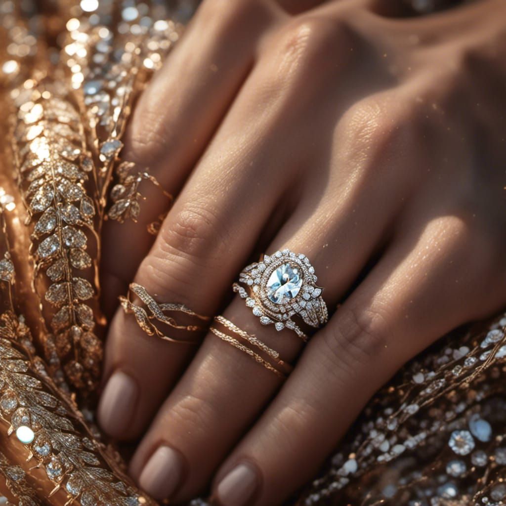 Macro Photo of Woman's Hand with Wedding Ring