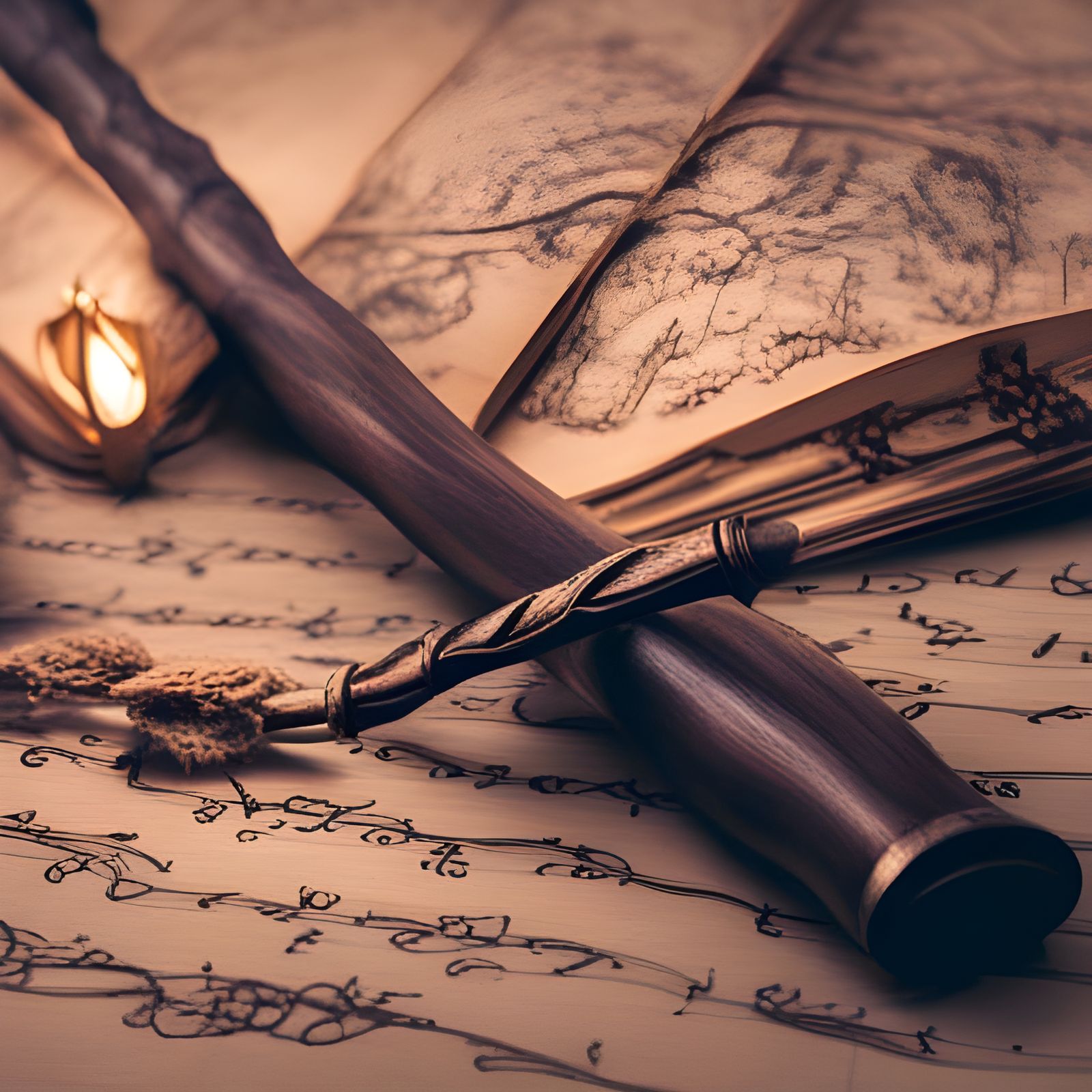 Detailed Wizard's Wand Close-Up