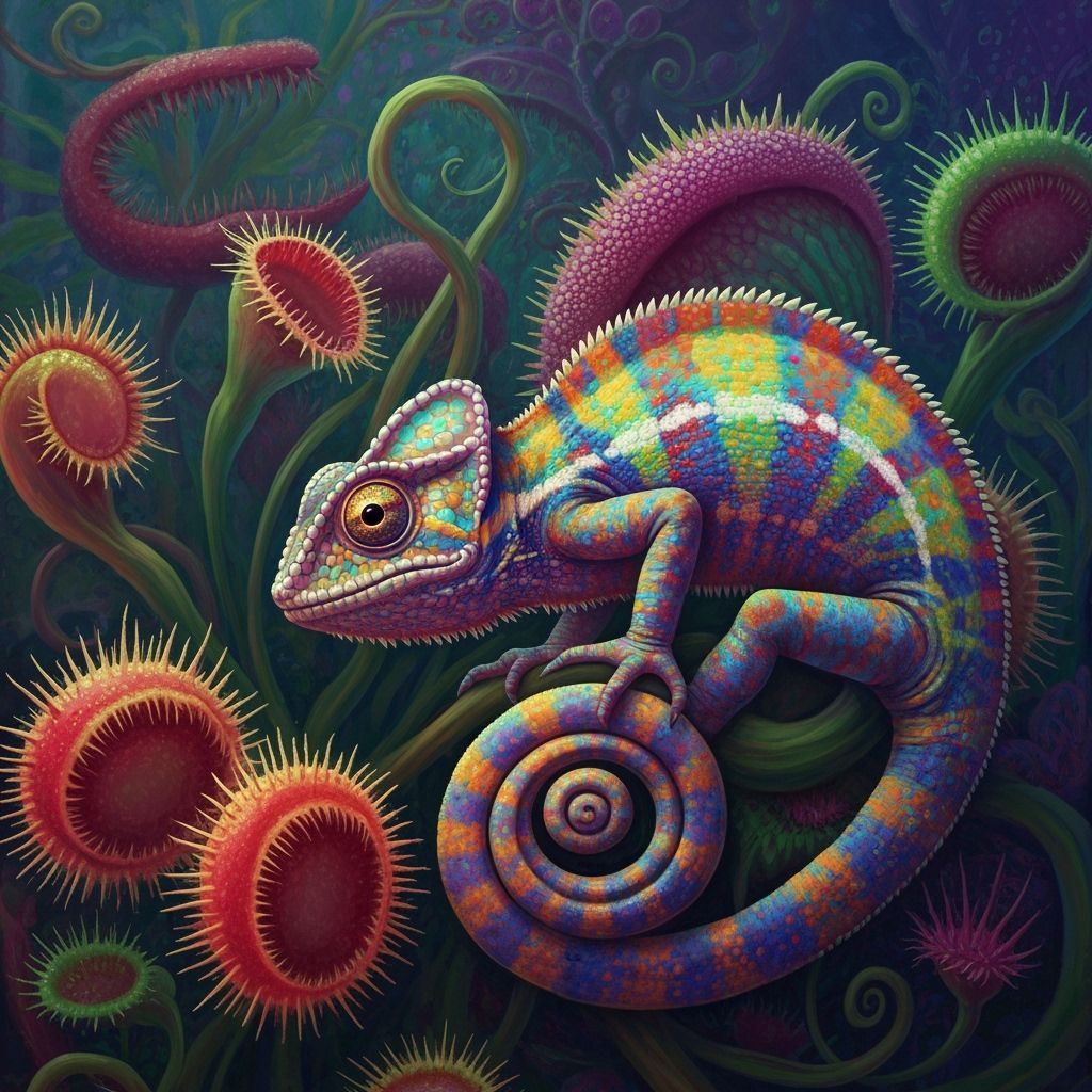 Psychedelic Lizards Among Carnivorous Plants