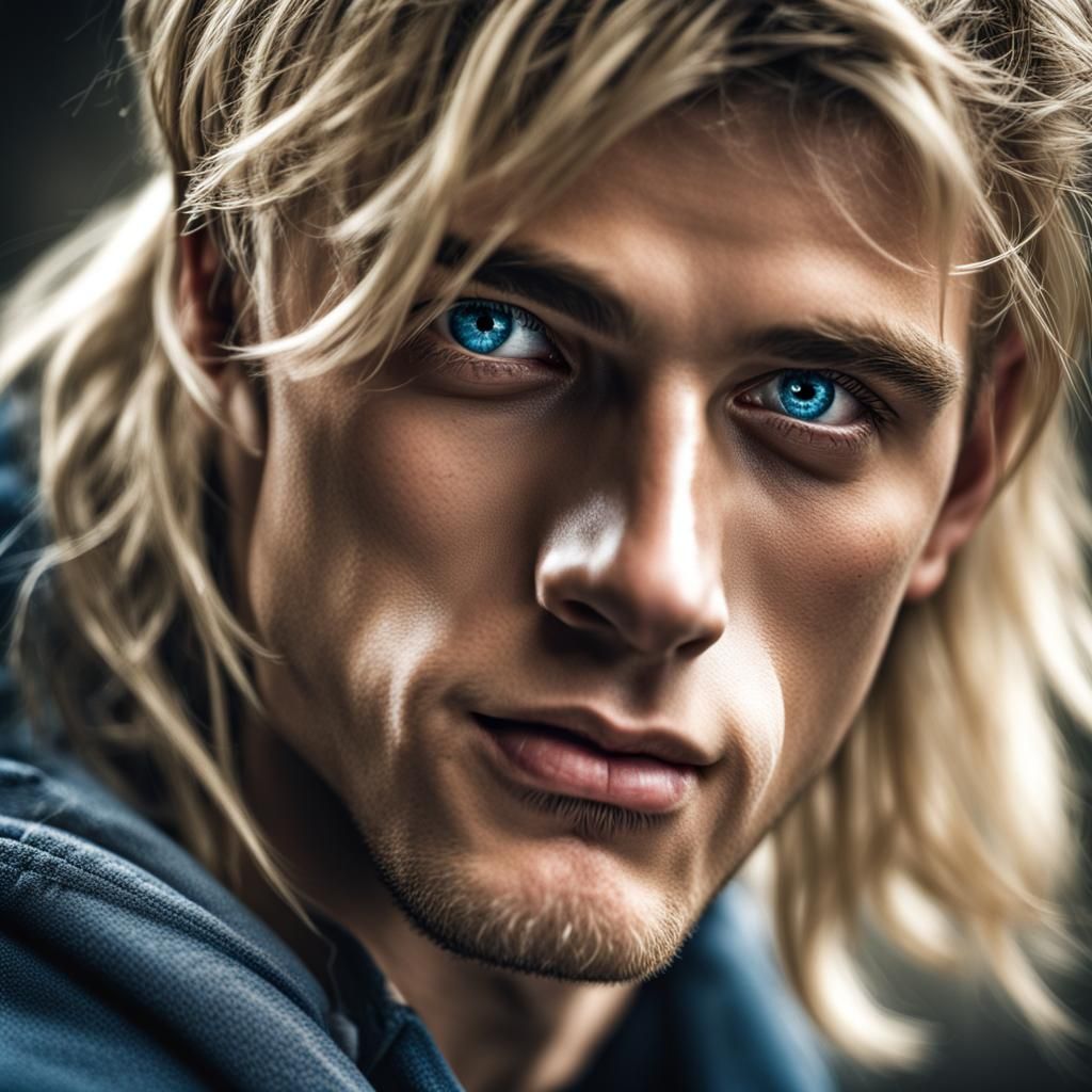 Hyperrealistic Portrait of a Handsome Young Man