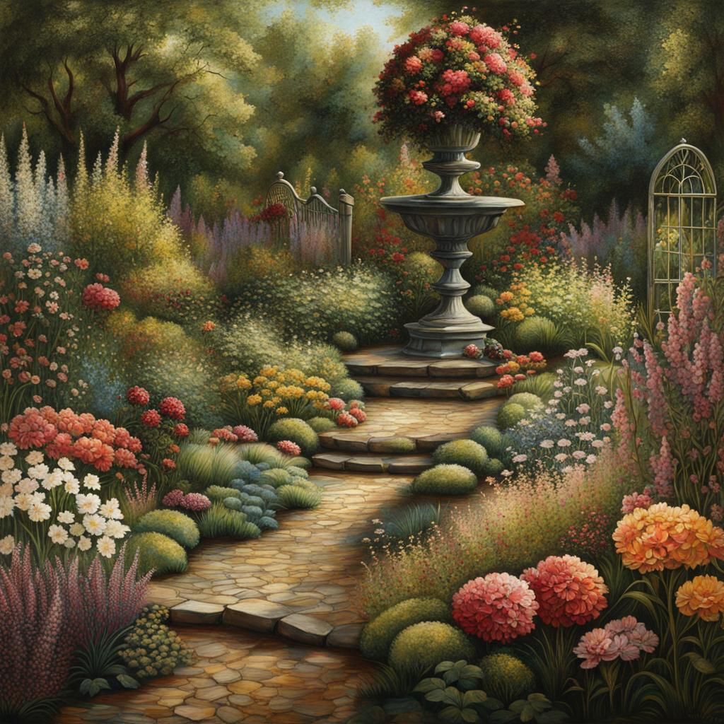 Textural Victorian Garden in Expressive Creation