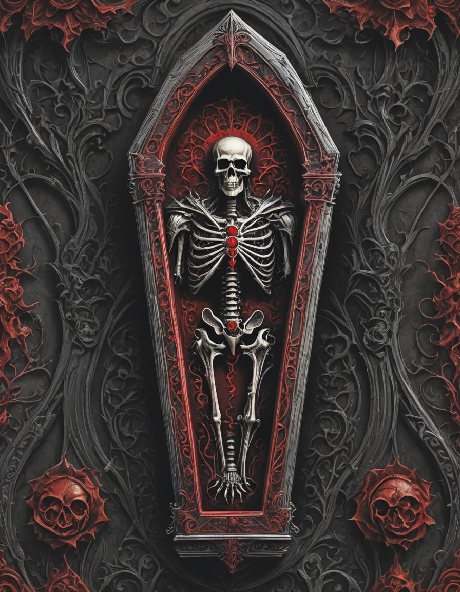 Sinister Gothic Coffin in Victorian Style
