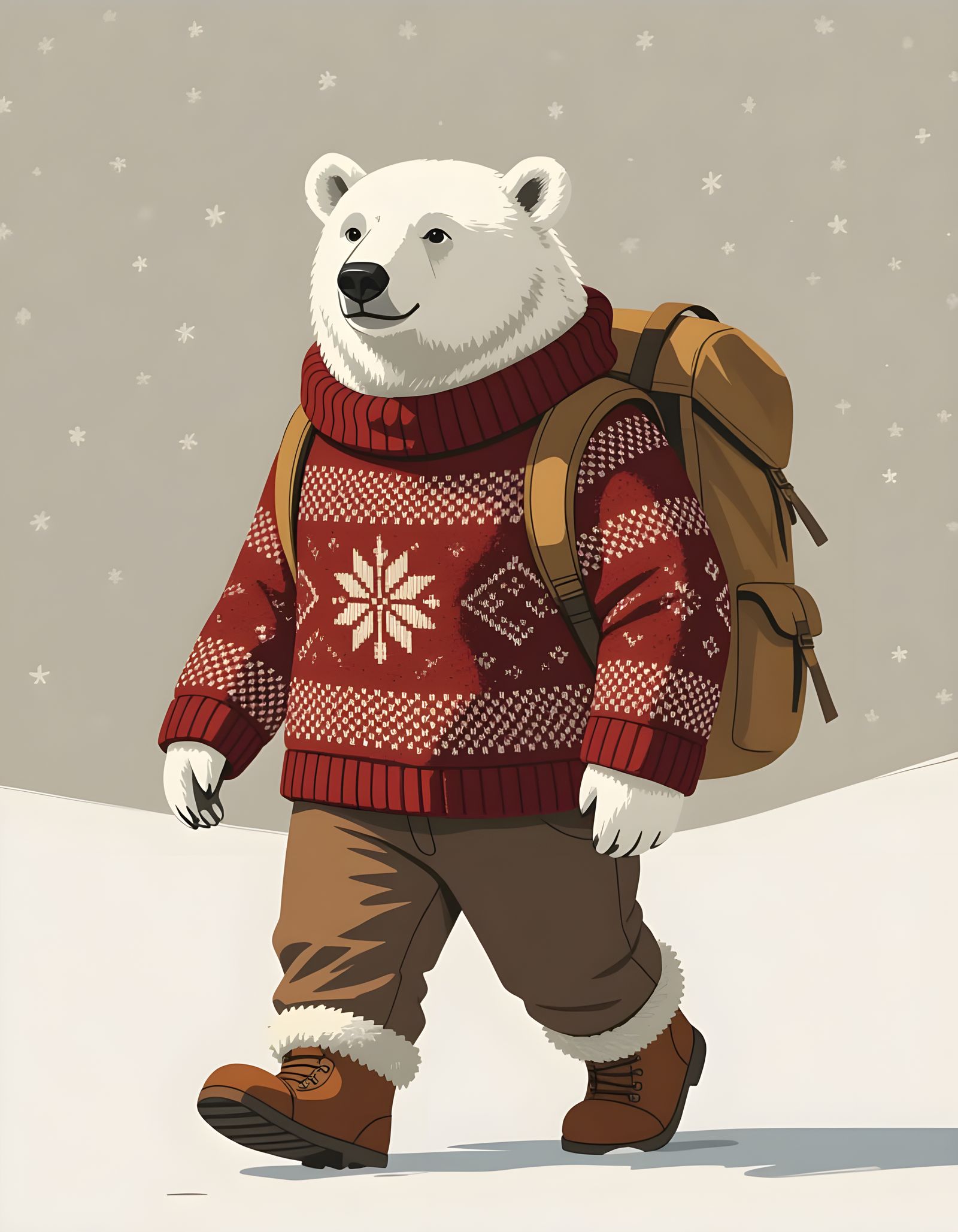 Polar Bear in 3D Embroidery Style