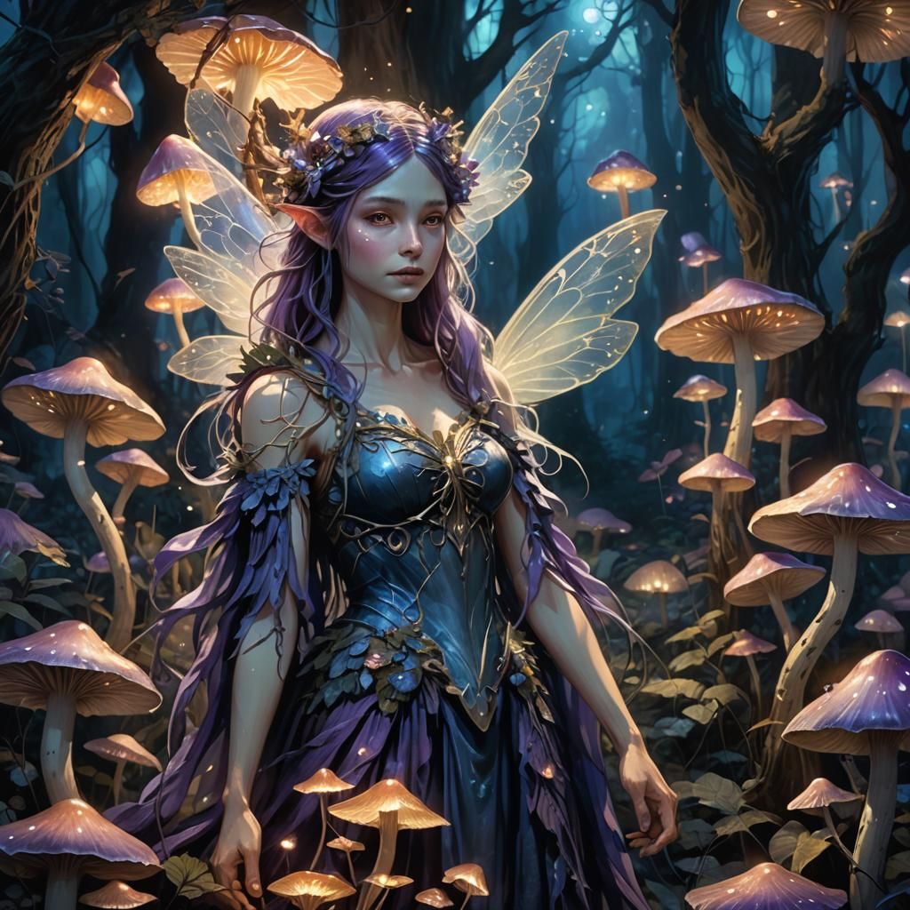 Luminescent Fairy in Mystical Forest Concept Art