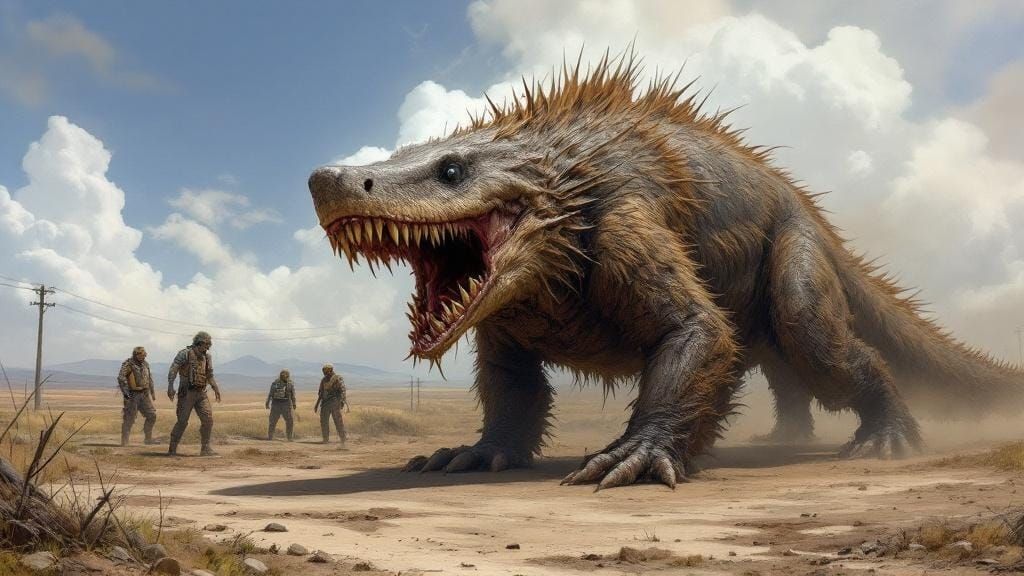 Terrifying Badger-Shark Hybrid in Post-Apocalyptic Wasteland