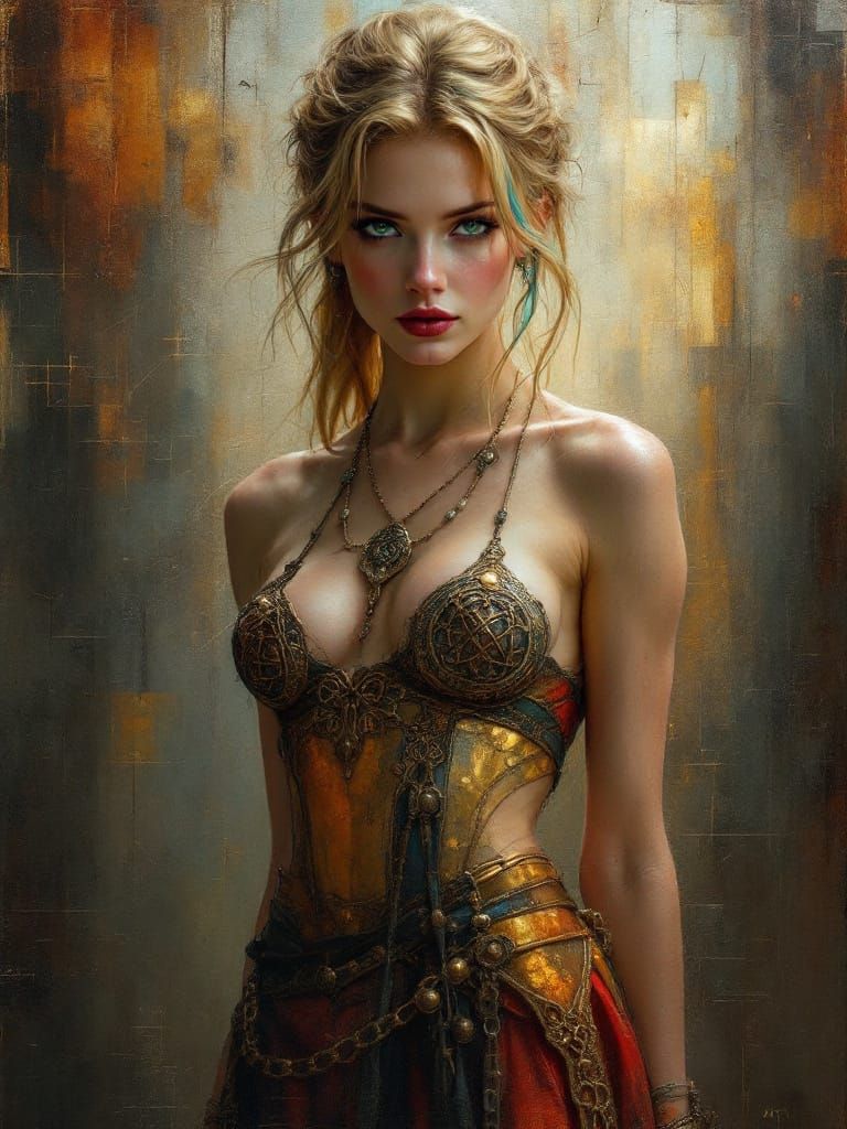 Viking Pin-Up Woman in Ethereal Light