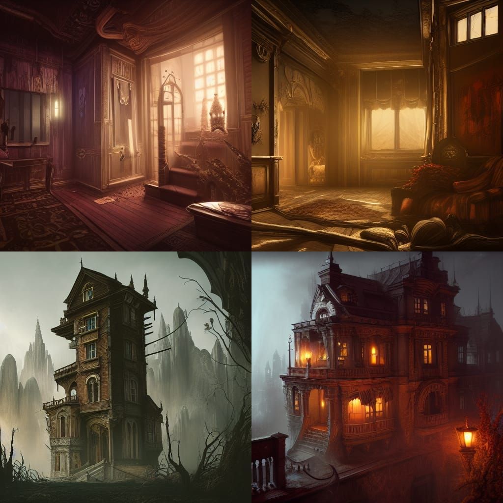 Scary Apartment: Detailed Matte Painting in Deep Color