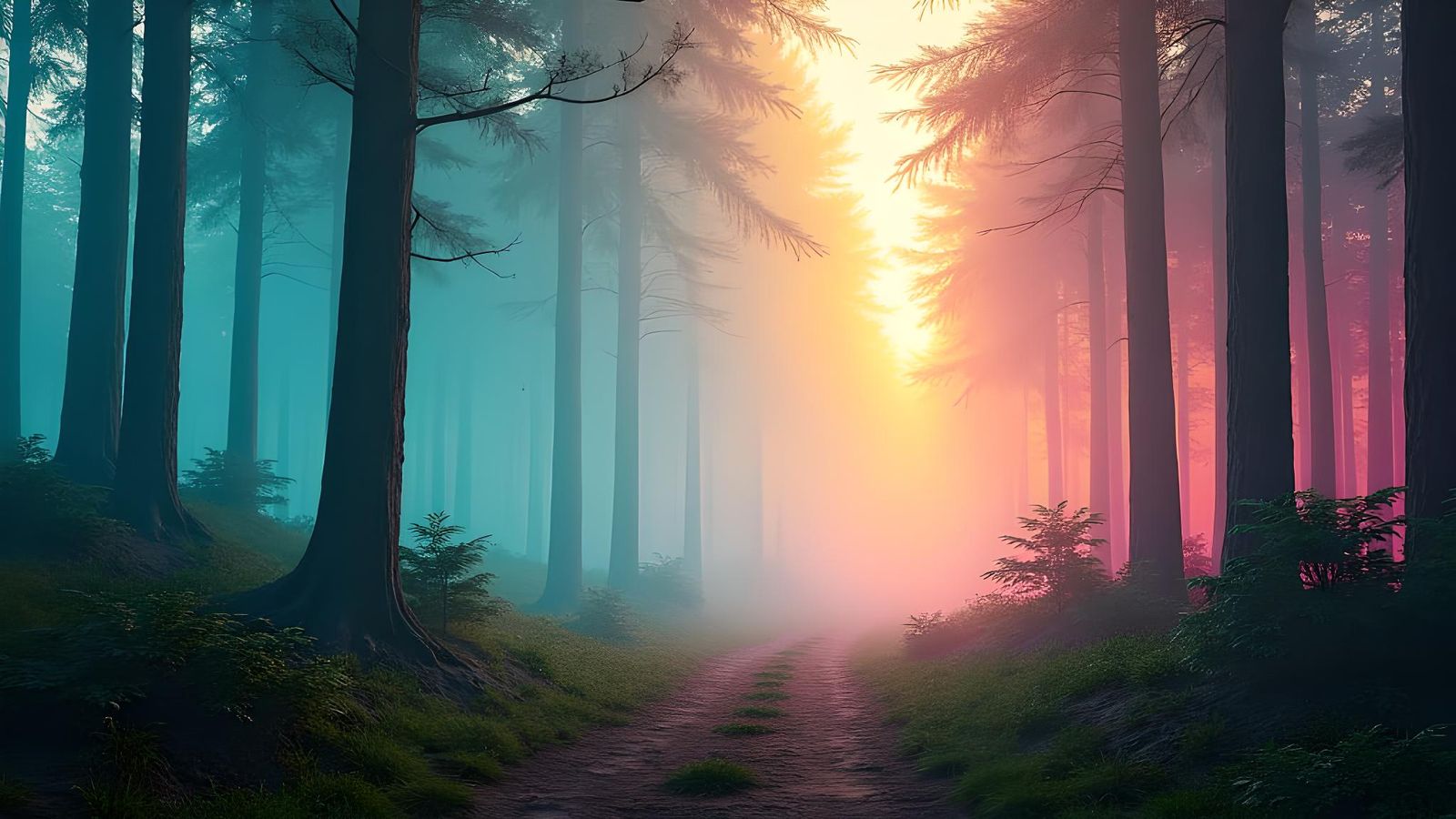 Radiant Forest Filled with Sound Waves