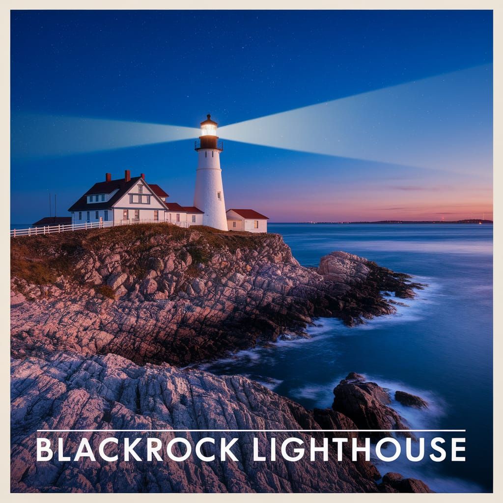 Luminous Blackrock Lighthouse at Night