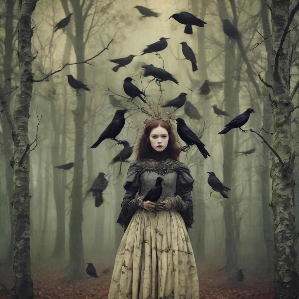 Eerie Forest Encounter Inspired by Roversi