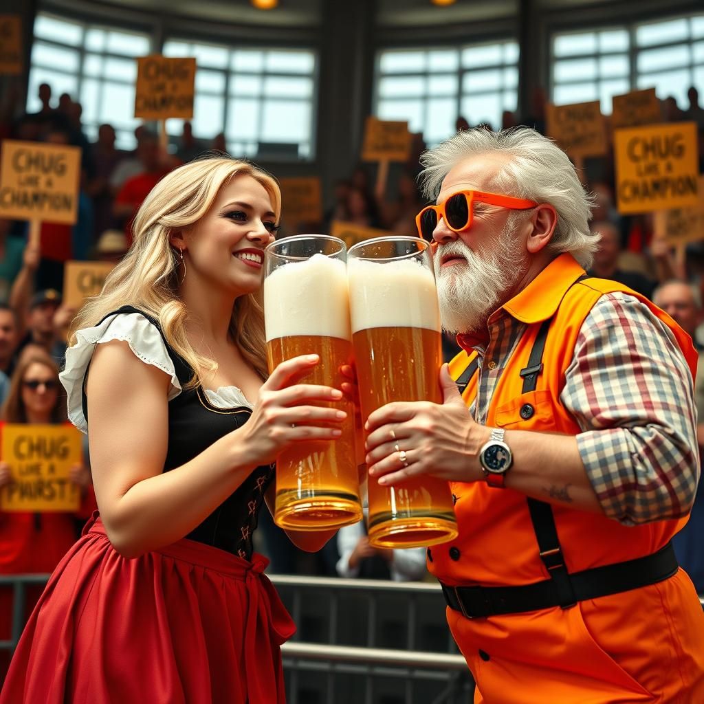 Oktoberfest Chug-Off: German Girl vs. Dutchman