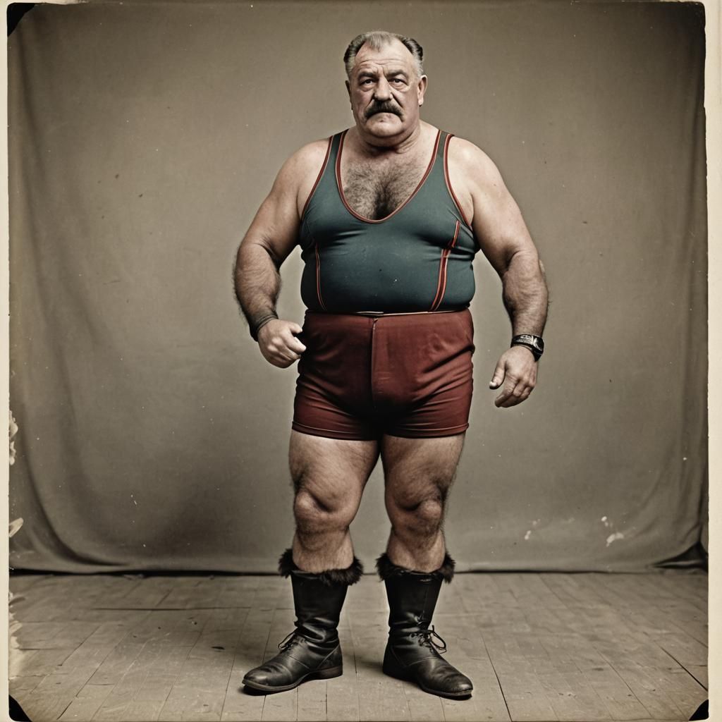 Confident German Wrestler Poses in Full Body Shot