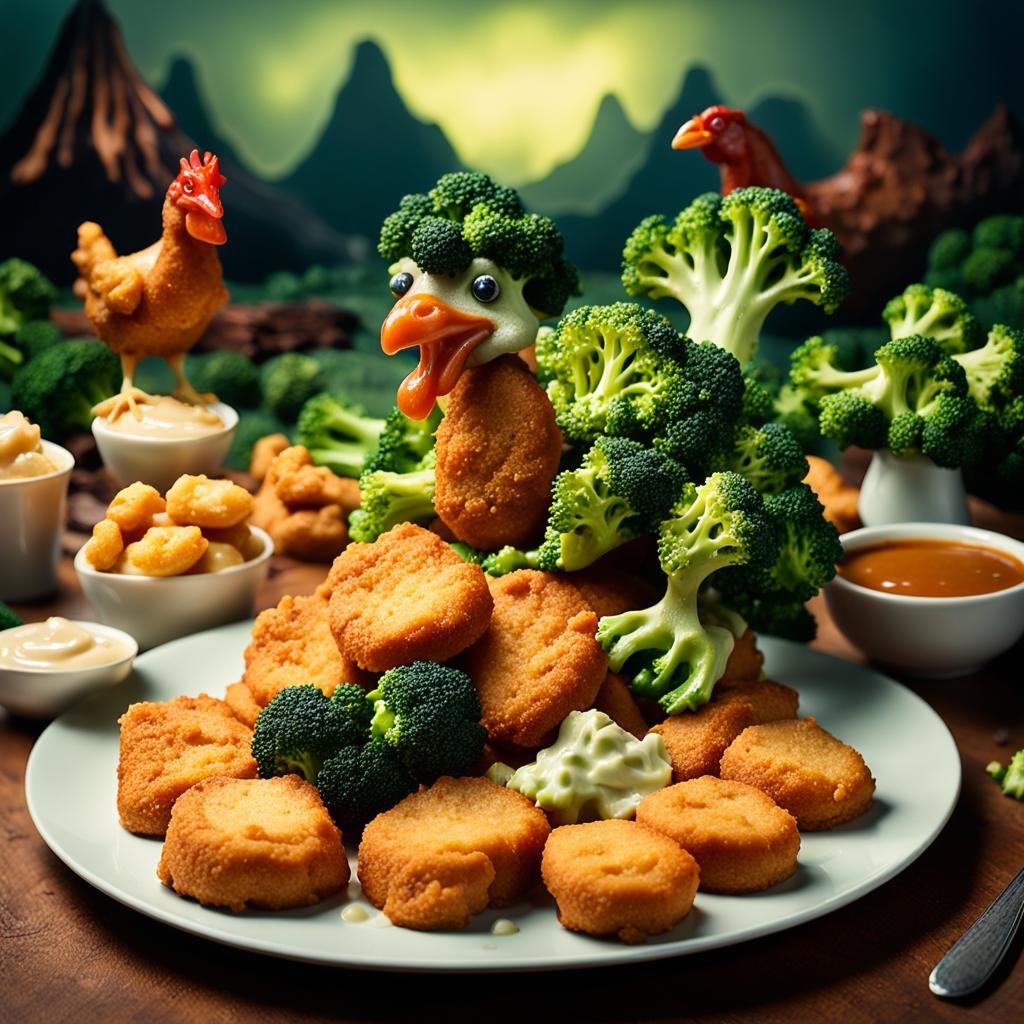 Mashed Potato Volcano Still Life, Surreal Photography