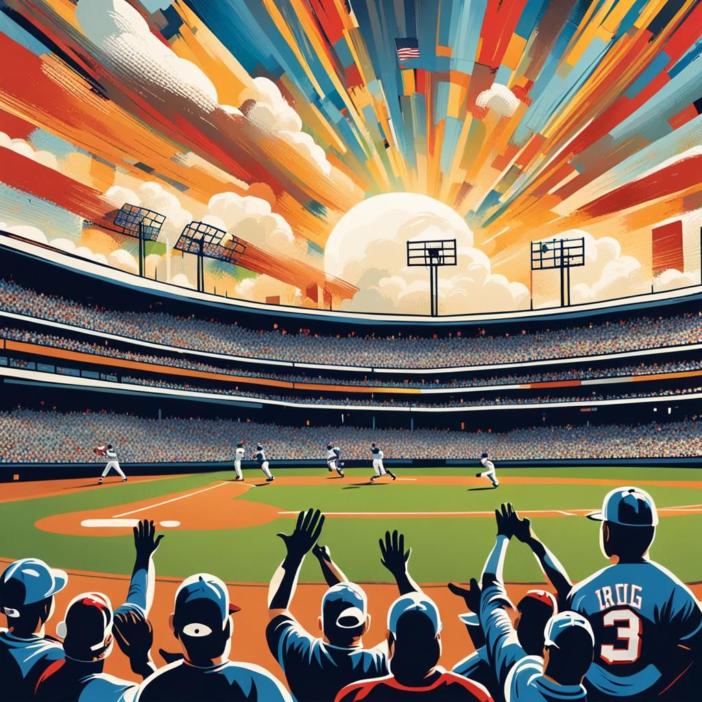 Dynamic Baseball Game Illustration: Action and Energy