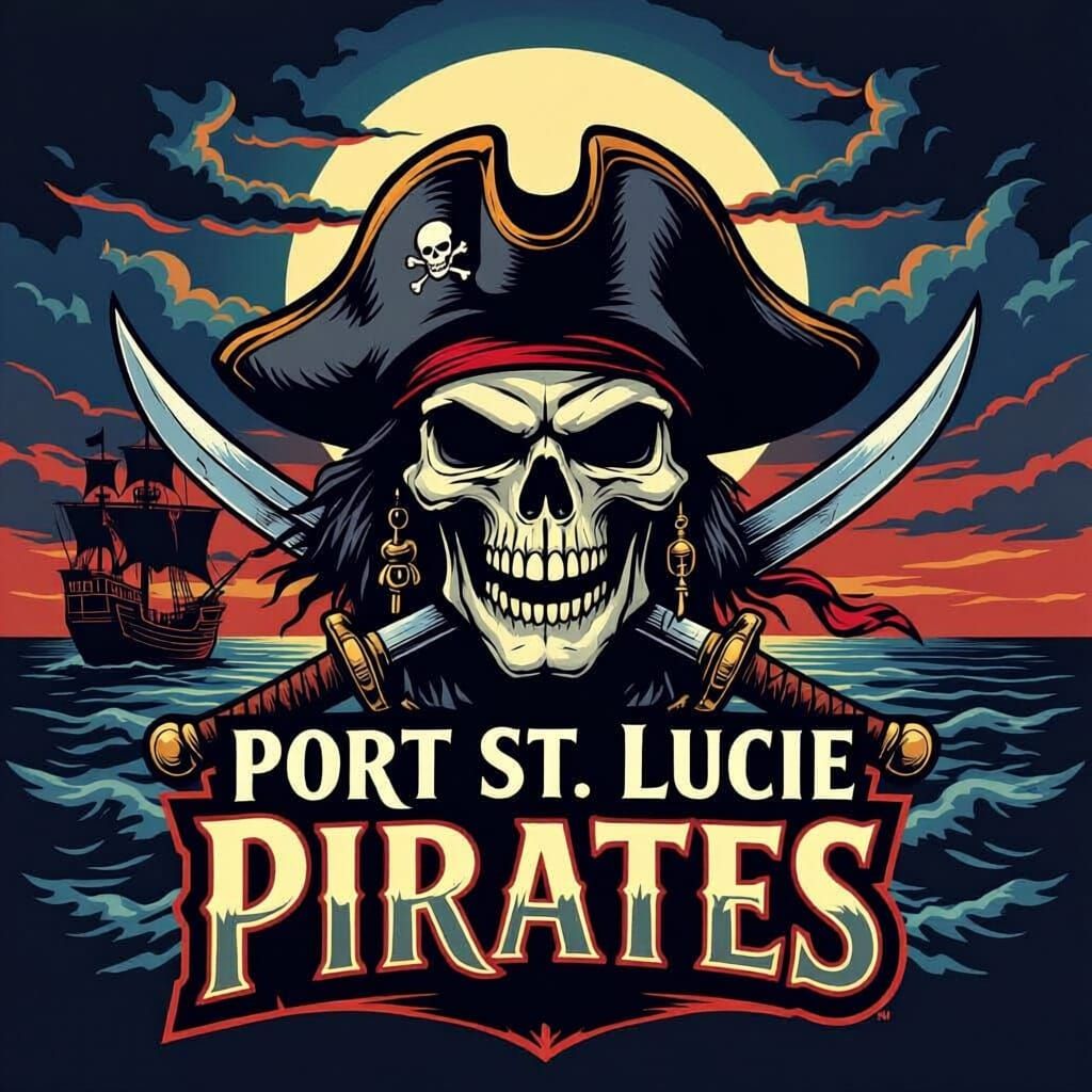 Port St. Lucie Pirates Football Team Logo