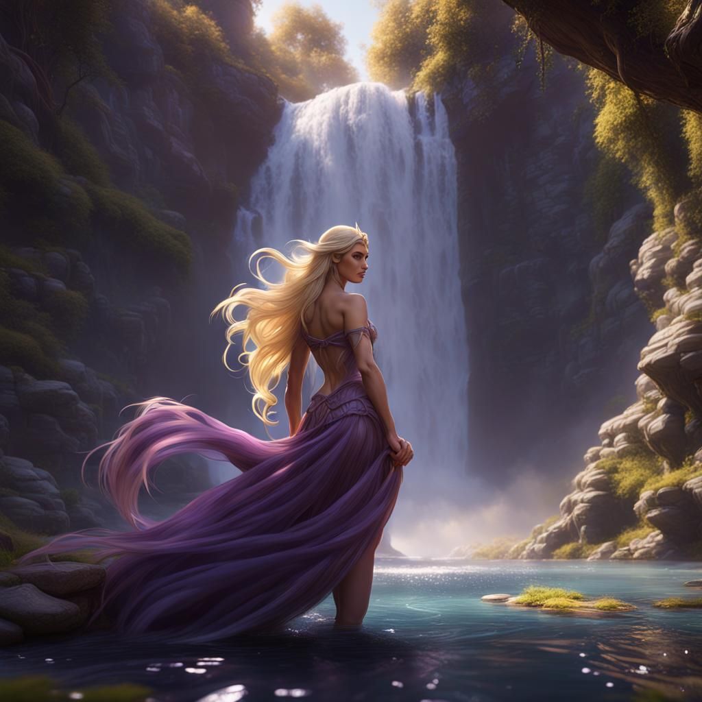 Gorgeous Centaur with Rapunzel Hair, Dark Fantasy Art