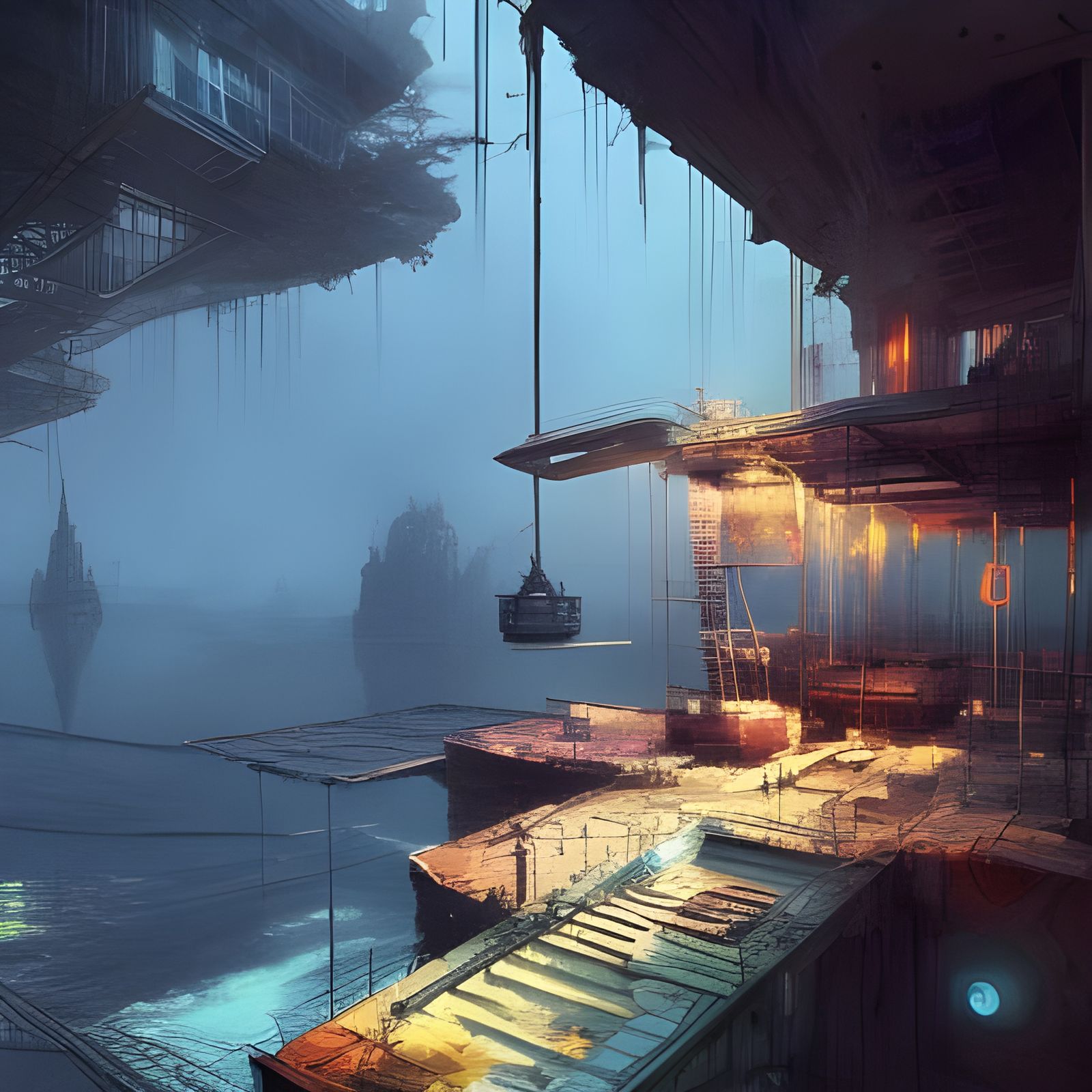 Surreal High-Tech Fortress in Hyperrealistic Digital Art