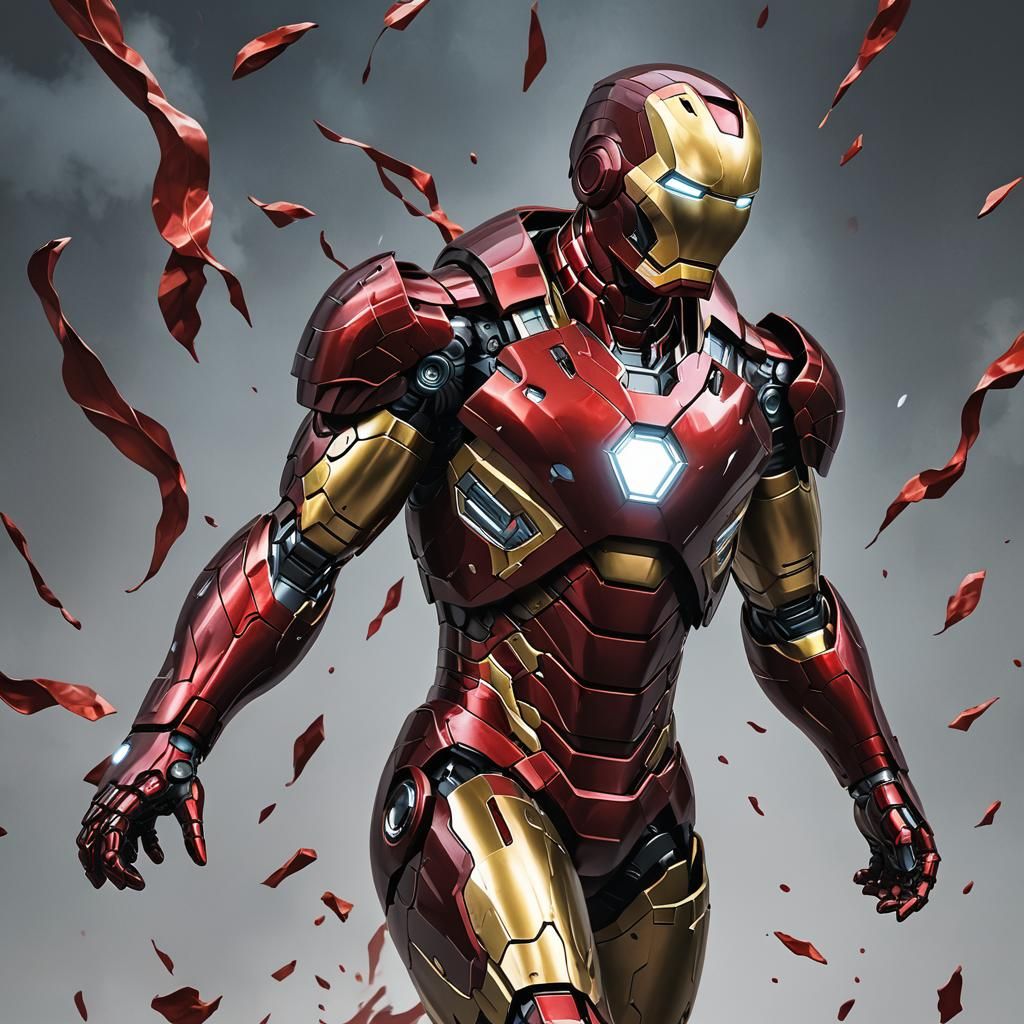 Detailed 3D Anime Art of Iron Man