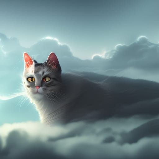 Cat Nap in the Clouds: Fantasy Concept Art