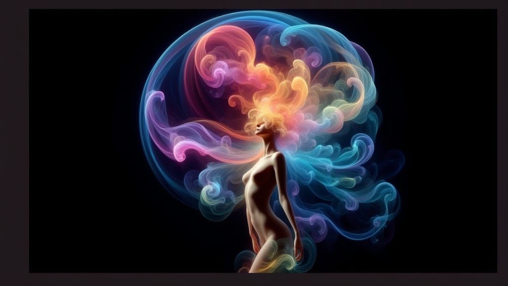 Cosmic Astral Aurora Radiating Iridescent Holographic Light