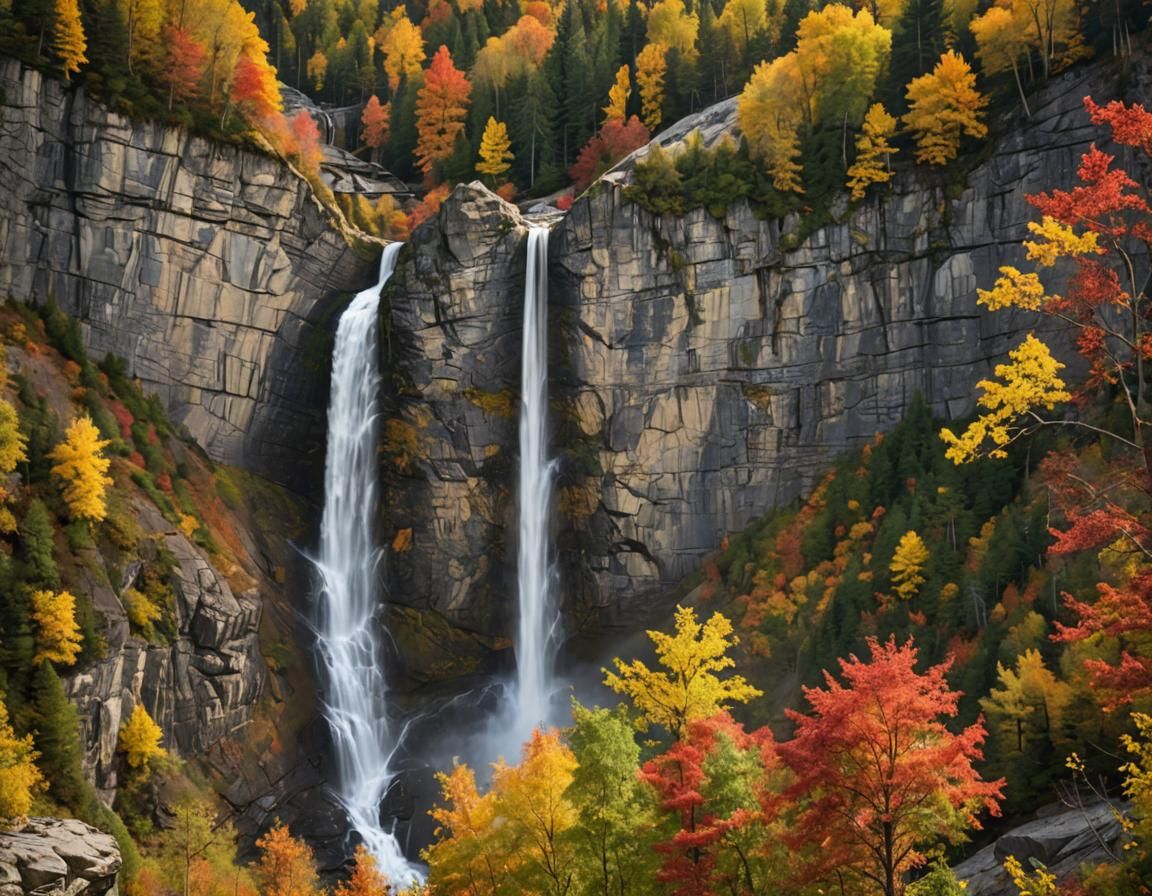 Bridal Veil Falls in Autumn: 8k High-Res Image