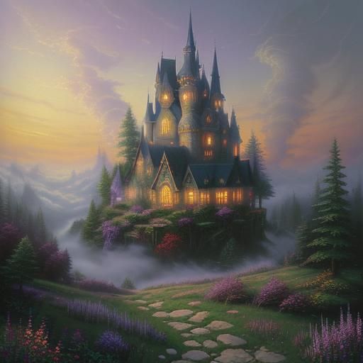 Ethereal Fantasy Landscape in Hyperdetailed Mist
