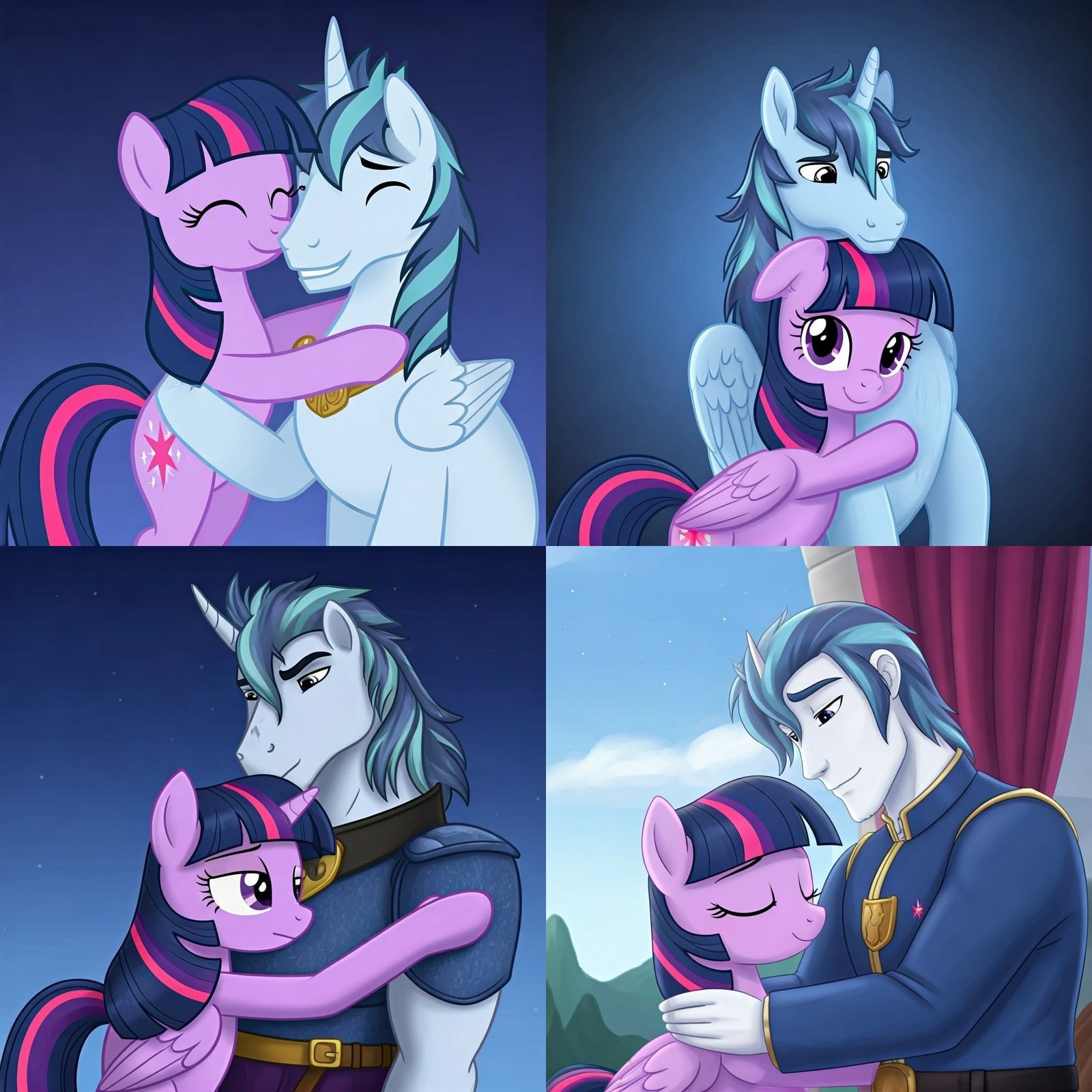 Shining Armor Comforts Twilight Sparkle with a Hug