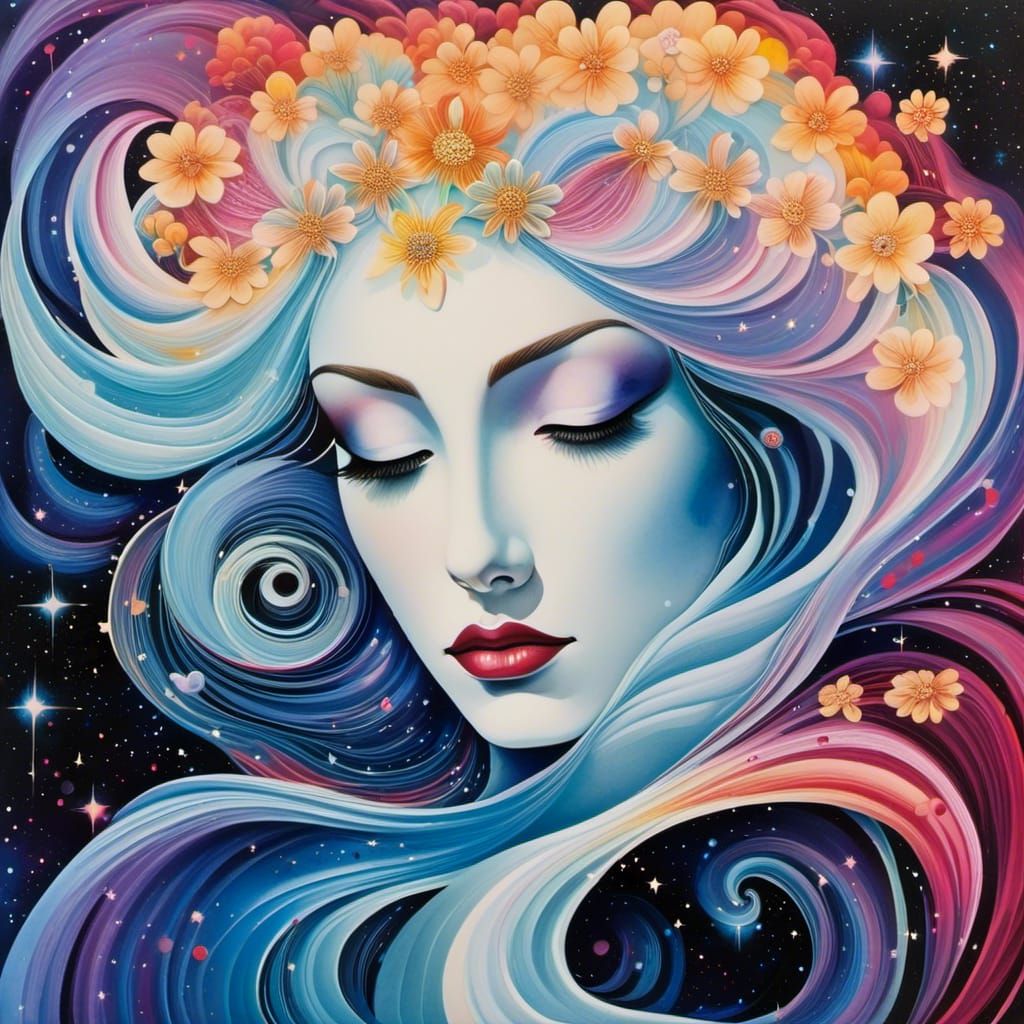 Romeo and Juliet Cosmic Watercolor Masterpiece