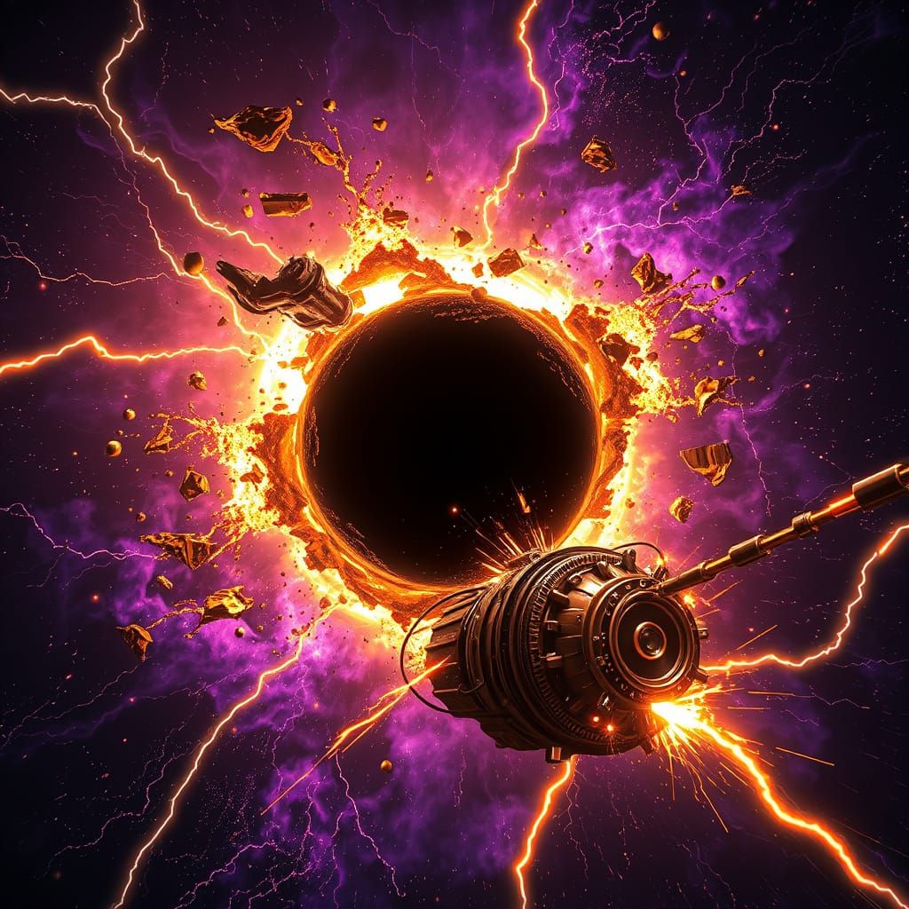 Steampunk Black Hole Erupts in Cosmic Chaos