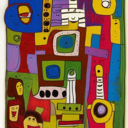 AI Interpretation of Art Brut Style