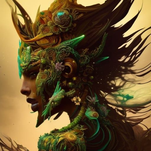 Dark Fantasy Warrior in Intricate Armor