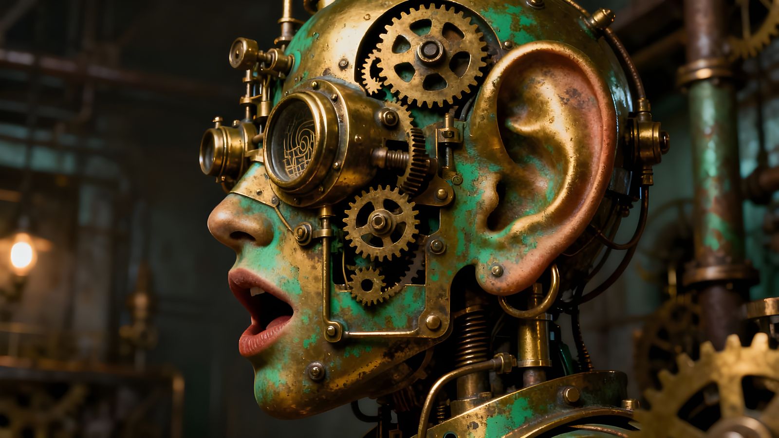 Steampunk Surrealism: Brass Machinery Fused With Human Anato...