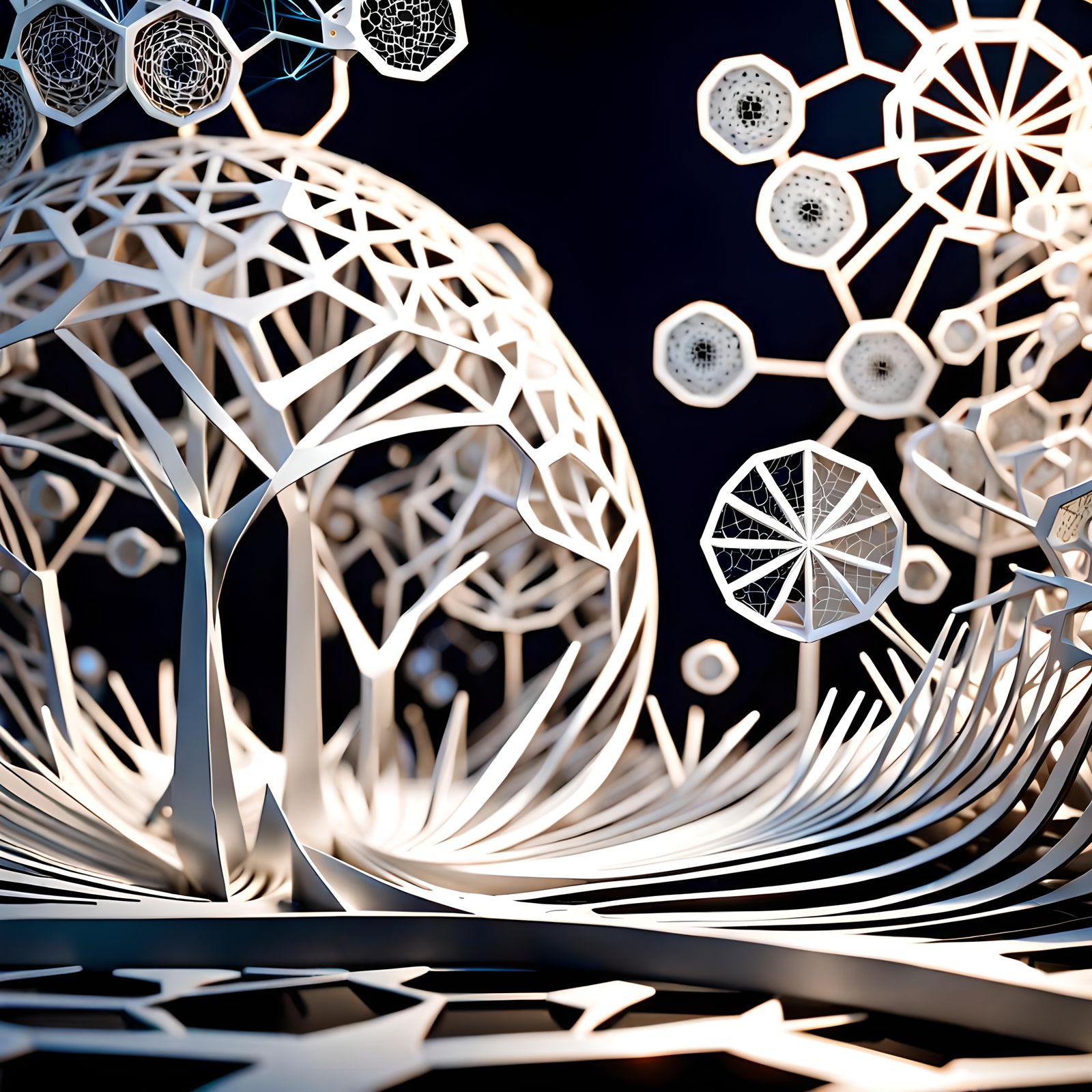 Abstract Time Flow as Detailed Technical Drawing