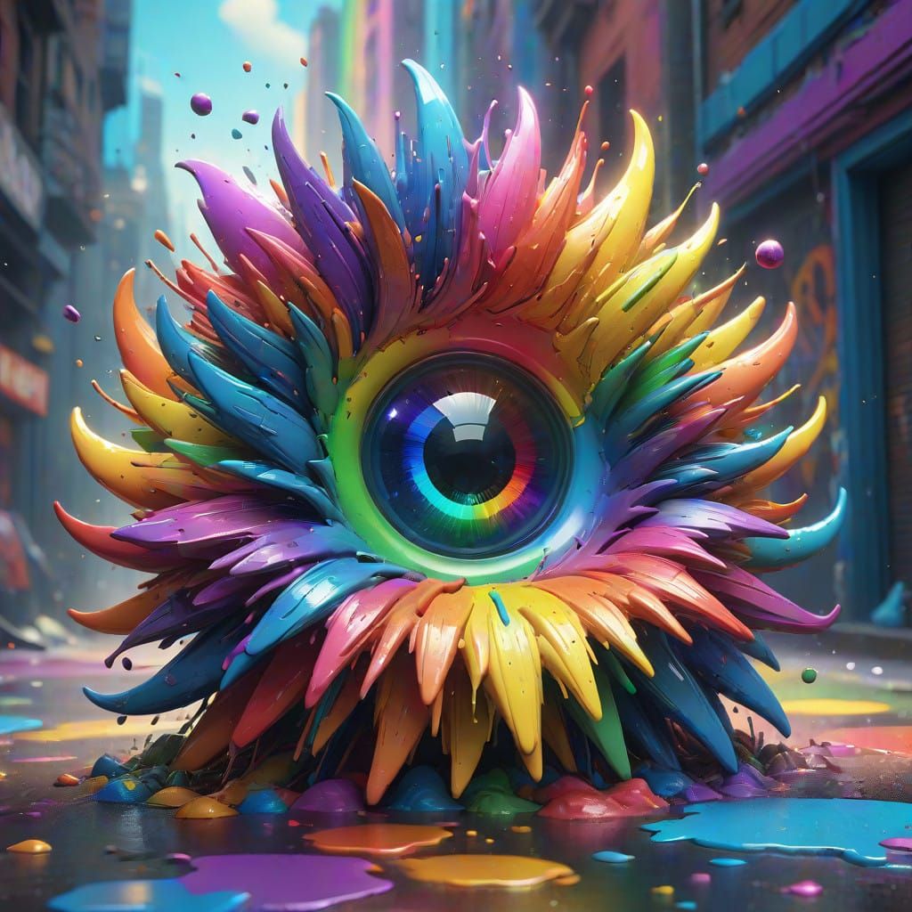 Vibrant Fantasy Rainbow with Radial Gradient Background