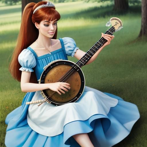 Princess Plays Banjo in Simple Composition
