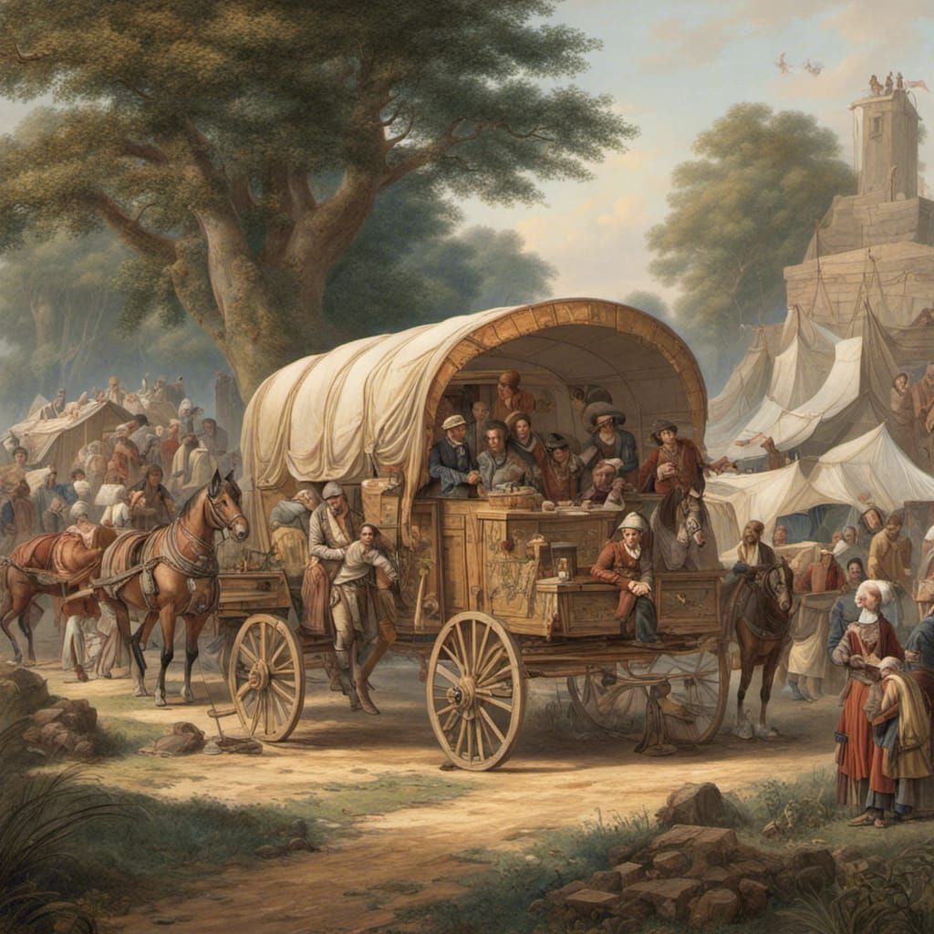 American Trade Caravan during Enlightenment Age