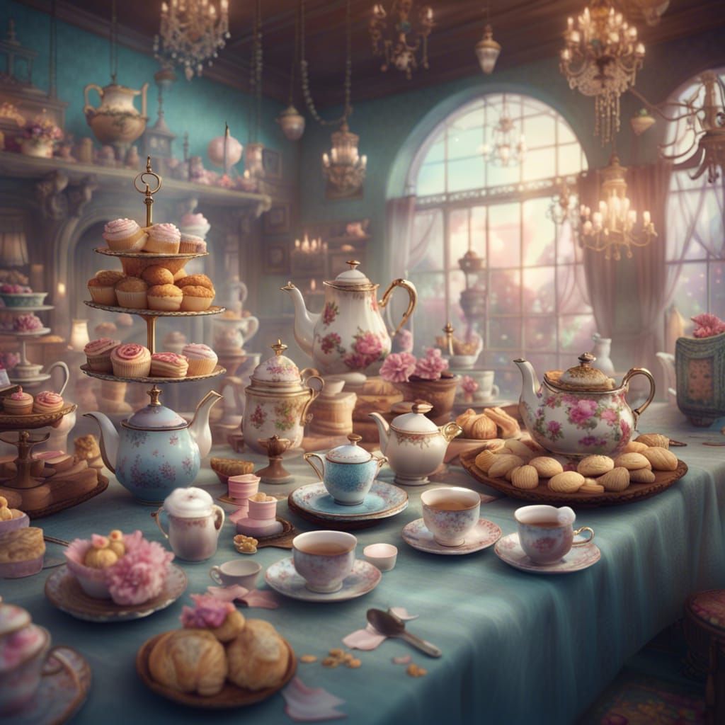 Elegant Tea Party in Fantasy Concept Art