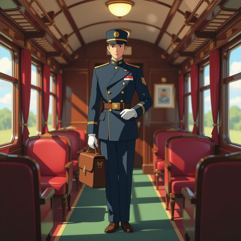 1920s Europe Luxury Train Ticket Collector, Anime Style