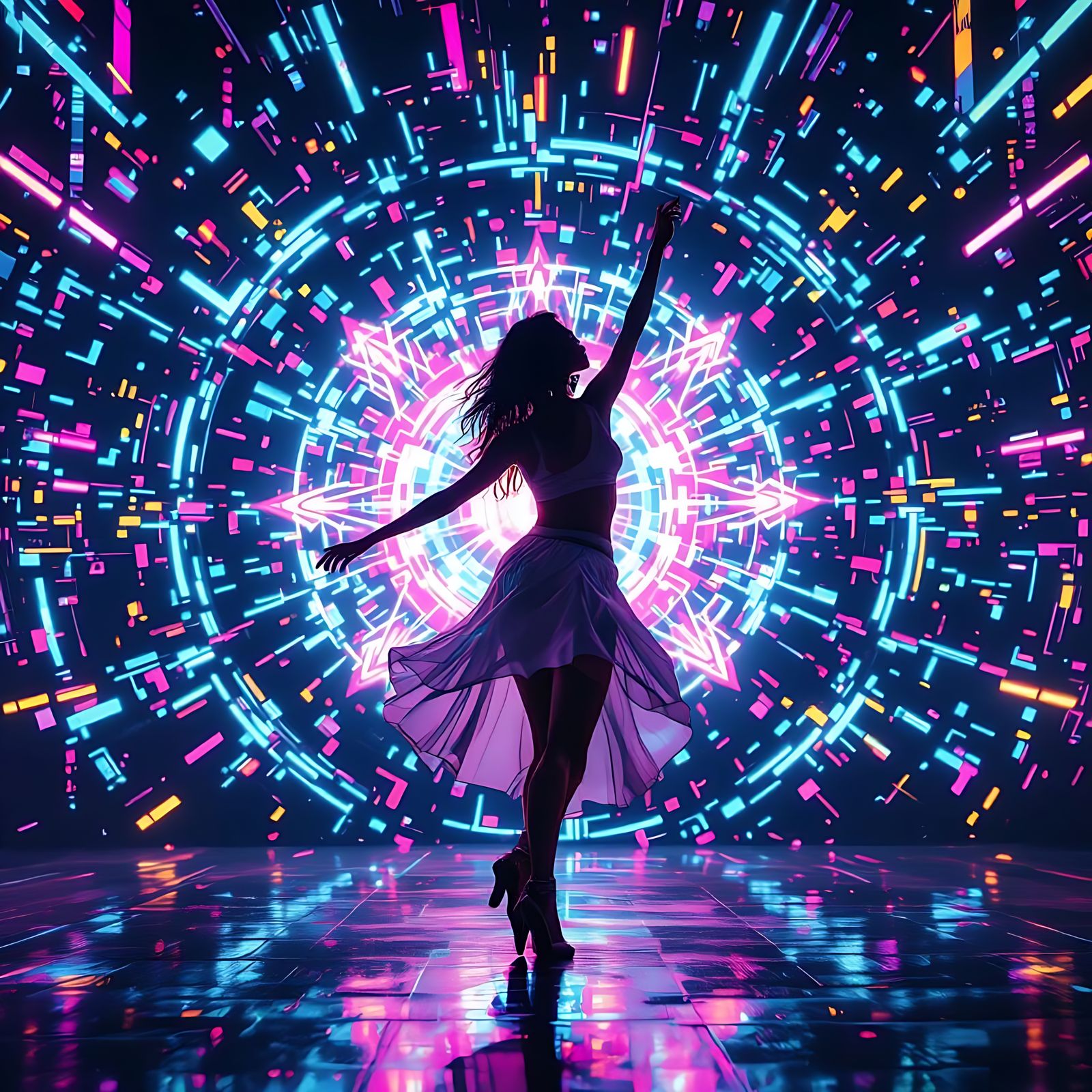 Energetic DJ Visuals Lightshow: Moving Art