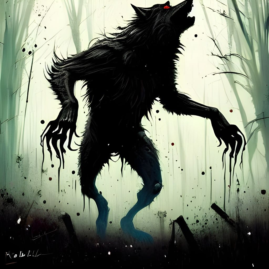 Terrifying Howling Werewolf in Speedpaint Style