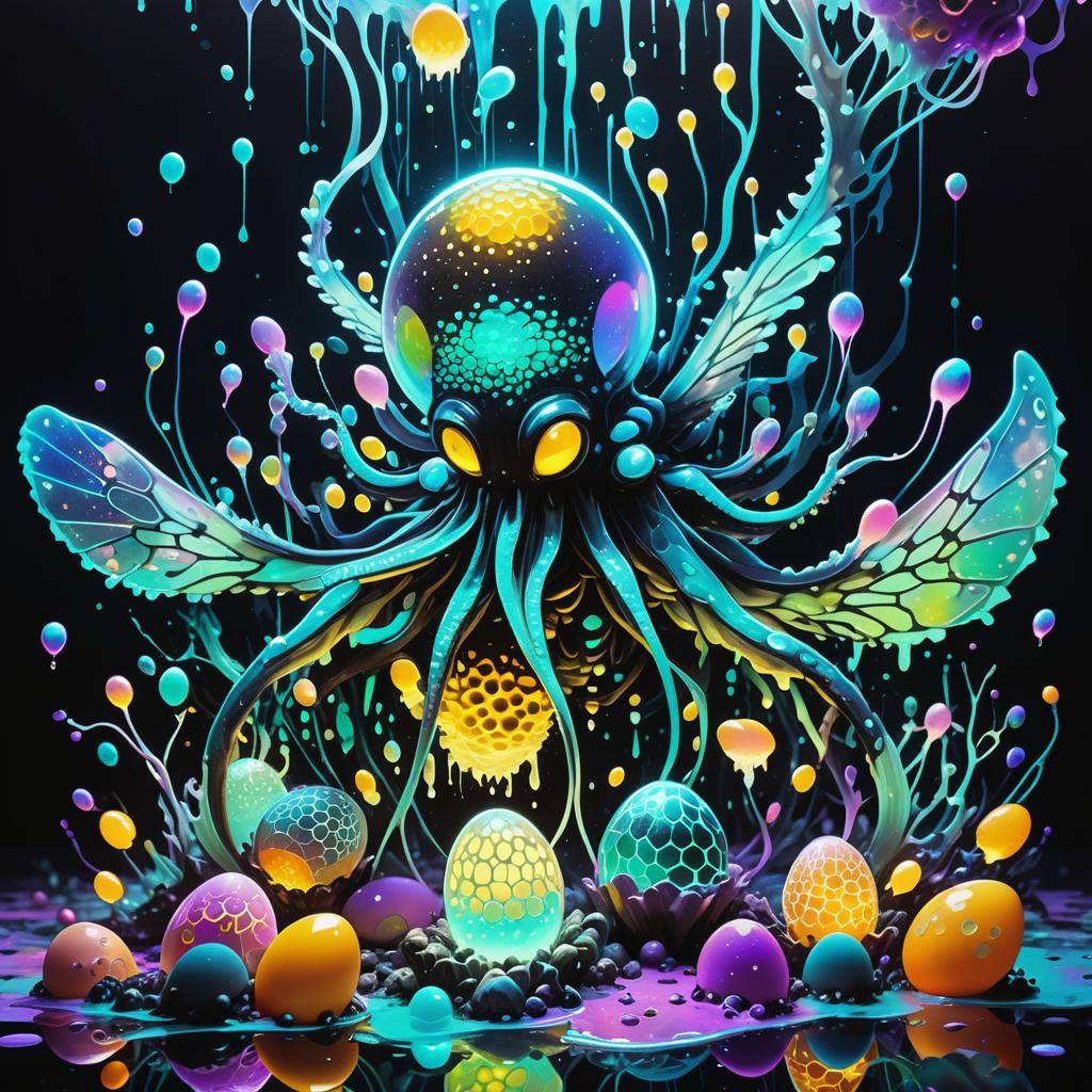 Bioluminescent Centaurs in Liquid RPG World